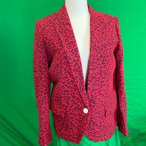 Zadig & Voltaire Red Animal Print Blazer